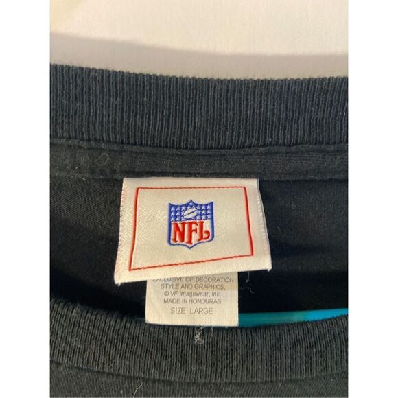 NFL NC Panthers long sleeved tshirt large 100 cotton Black L - Picture 2 of 5